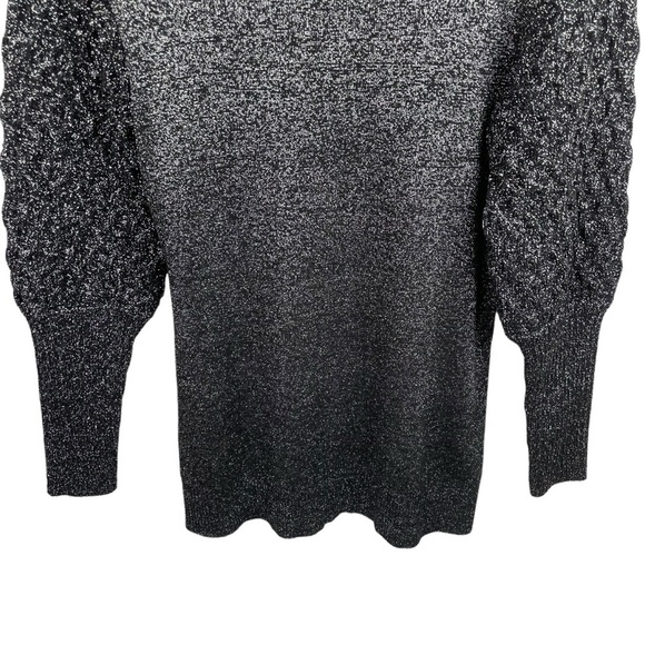 Sachin & Babi | Black Silver Metallic V Back Sweater - Picture 3 of 9